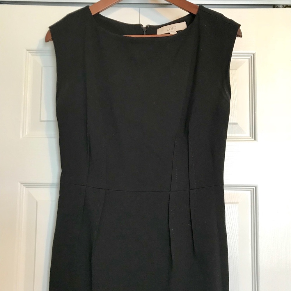 Loft black fitted sheath dress size 4